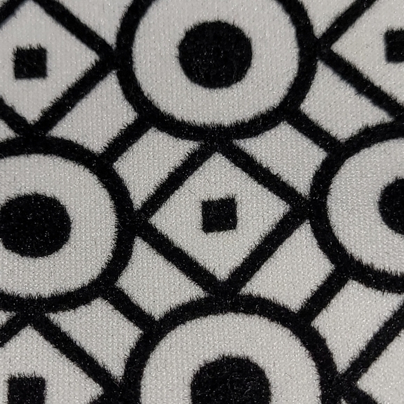 BLACK and White Evening Dress Raised Pattern Peplum Mini Dress Size 10 - Picture 5 of 8